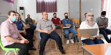 The scientific vice president of the university attends one of the seminars in the college of physical education