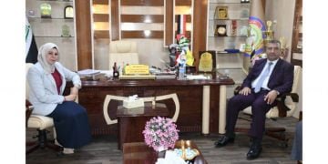 The Dean of Archeology visits the College of Education for Human Sciences at Tikrit University