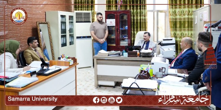 The President of the University of Samarra visits the College of Islamic Sciences and follows up on its administrative organization