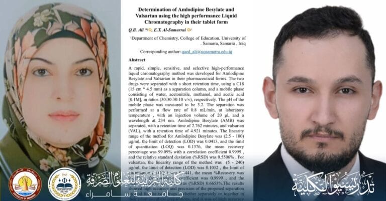 Two Faculty Members from the Department of Chemistry Publish a Joint Research Paper in a Scopus-Indexed Journal