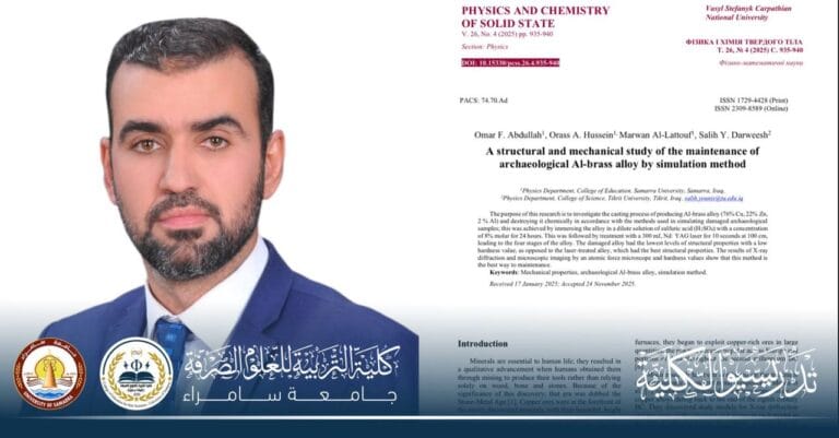 A Group of Faculty Members from the Department of Physics Publish a Scientific Research within Scopus-Indexed Journals