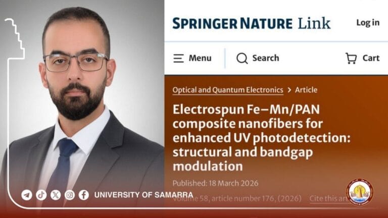 A lecturer at Samarra University publishes a scientific research paper in the Journal of Optoelectronics, classified in the Scopus database.