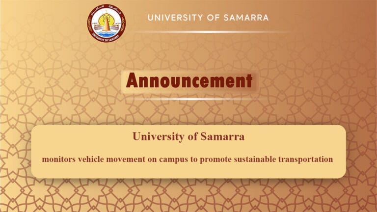 University of Samarra monitors vehicle movement on campus to promote sustainable transportation