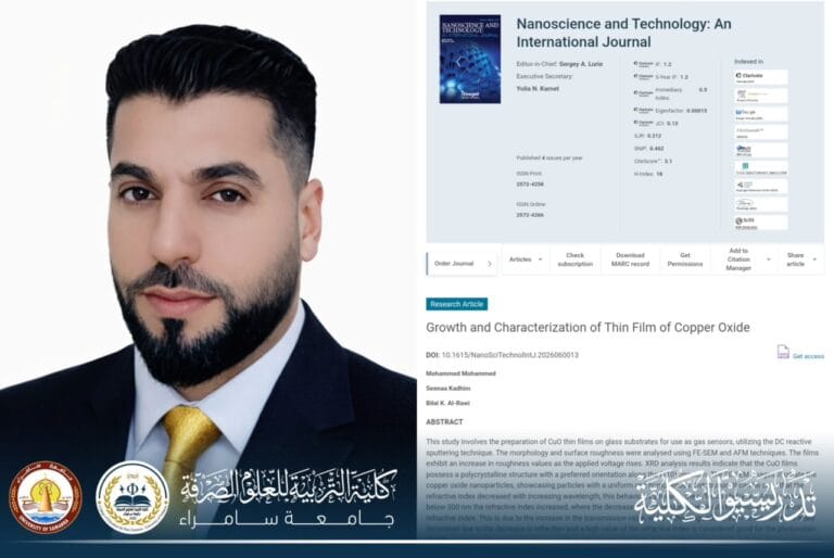A Physics Department Lecturer Publishes a Scientific Research Paper in an American Journal
